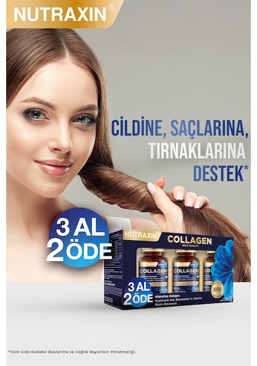 Nutraxin Hidrolize Kolajen 1050 Mg 3x30 Tablet Tip1 Tip3 Resveratrol Bromelain Biotin Hyalüronik asit Çinko