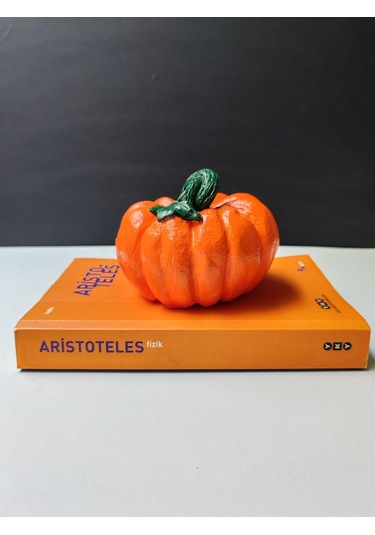 Dekoratif Balkabağı Orta Boy, Turuncu El Yapımı, Ev Dekoru, Masa Dekoru, Obje, Biblo