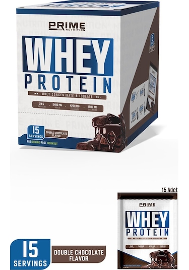 Prime Nutrition Whey Protein Sachet 15 Saşe X 33 Gram Double Chocolate - Whey Protein Tekli