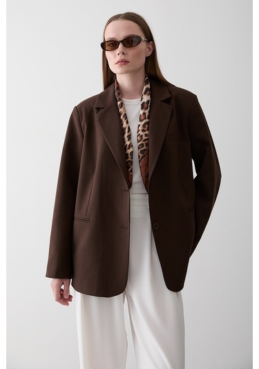 Kahverengi Blazer Ceket - 7619 Kahverengi