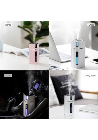 Leezsing 300 Ml Araba Buharlı Nemlendirici Taşınabilir Renkli Gece Lambası Sessiz Nemlendirici Uçucu Yağ Difüzör Serin Masaüstü Usb Powered