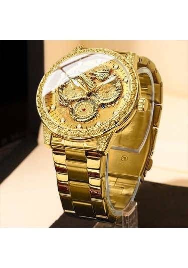 Sones Yazole 350 Üç Gözlü Erkek Spor Saati Kuvars Saat Beyaz Tepsi Siyah Kemer