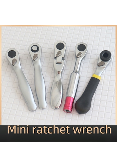 Springsun Mavi Kaymazsız Uçlu 72 Dişli Mini Ratchet Anahtarı - Dar Mekanlar İçin 1/4" Uçlu Somun/somun Sıkma Aracı - Saat/yön Değiştirilebilir