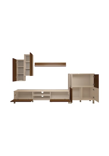 Decoraktiv Eko 6 Mdf Dvd Krom Ayaklı Tv Ünitesi Tv Sehpası Beyaz - Ceviz
