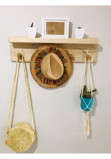 Umutpark Umutpark Umuthomedesing Ahşap Duvar Raflı Klasik Askılık. Akçaağaç