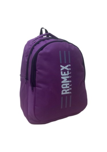 Unisex Mor Ramex Sırt Çantası Büyük Boy Seyahat Okul Çantası Su Itici Mor