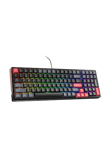 Machenike K600-B100 Lite Kablolu Red Switch RGB İngilizce Oyuncu Klavye