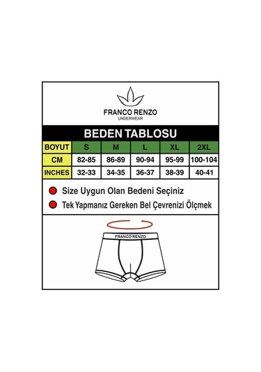 Franco Renzo Erkek 6'lı Lüx Kutulu Pamuklu Ve Likralı Boxer Siyah