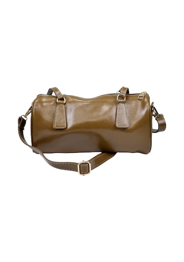 Kadın Silindir Baget El Ve Omuz Çantası Yağ Yeşili Yağ Yeşili