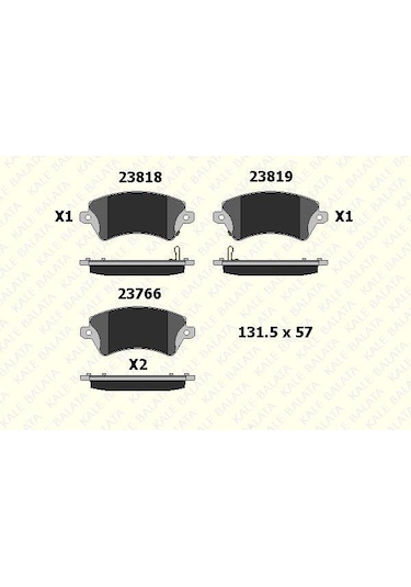 KALE Toyota Corolla Ön Fren Takım Balatası (2004-2008)