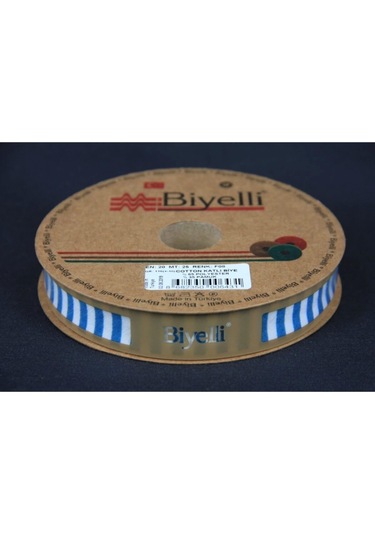 Biye Kalın Çizgili Katlı F08 Petrol 2 Cm 25 Metre %65 Koton %35 Polyester