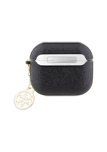 Airpods 3. Nesil Uyumlu Kılıf Guess Glitter 4g Charm Exclusive Tasarım Siyah