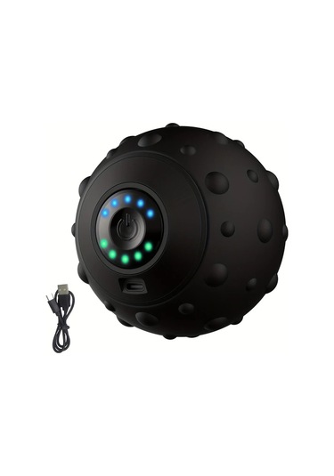 Dashanshop Siyah 5 Hız Ayarlı Titreşimli Masaj Topu Usb Şarjlı Yoga Fitness Masaj Aleti Siyah