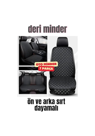 Deri Cepli Oturak Kapitone Sırt Dayamalı Minder Siyah Beyaz