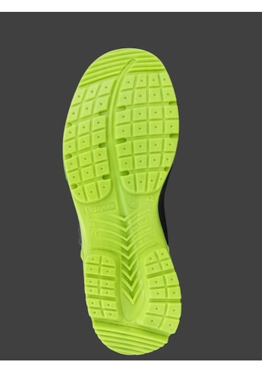 Baymax Hakiki Deri Özel Takan Çelik Burun Bx-03 Koruyucu İş Botu Siyah - Fosforlu Yeşil