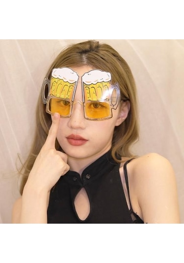 Yeşil Bira Kupası Gözlük Dökülen Bira Kupası Tasarım Bardak Sahne Şişe Komik Gözlük Parti Malzemeleri