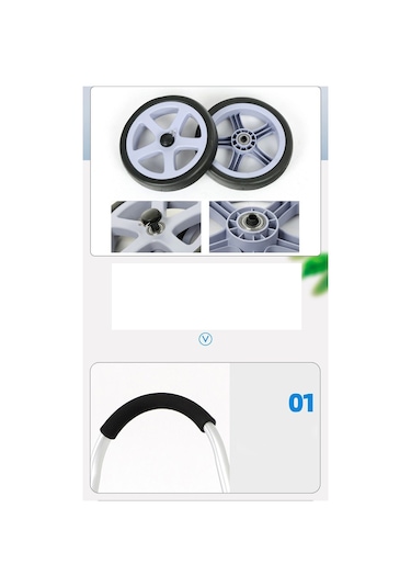 Morponi Katlanabilir Oturaklı Alüminyum Gövdeli Pazar Arabası Sessiz Tekerlek, Fermuarlı Çanta