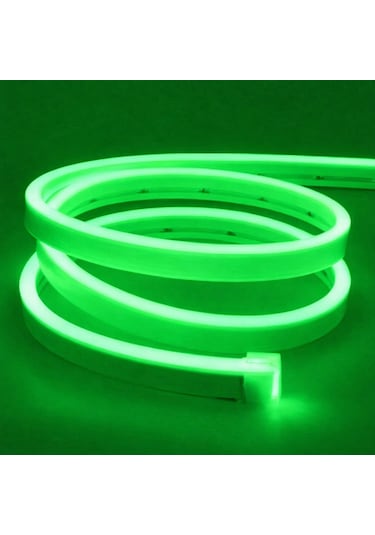 Neon Şerit Led 12v Volt Esnek Silikonlu Aydınlatma 7mt- Yeşil