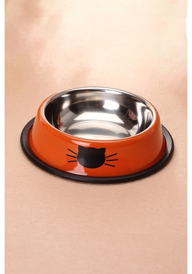 Paslanmaz Çelik Kedi Köpek Mama ve Su Kabı 180 ML Cin570tr