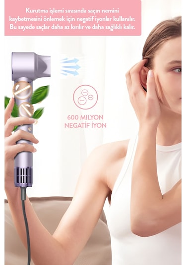 Sinbo SHD-1719 Pro Airwrap Compact Uzun Multi-styler Hava Üfleme 5in1 Saç Şekillendirici Bldc Motor Mor