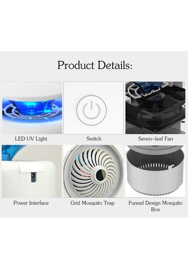 Teltree Usb Güçlü Uv Led Sivrisinek Öldürücü Lamba, Fotokatalitik Emiş Teknolojili, İç Ve Dış Mekan Kullanımı İçin Siyah