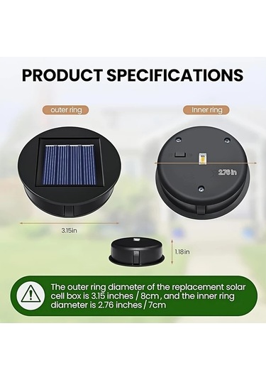 Xuweiwei 4 Paket 2 Adet Değiştirme Güneş Işığı Parçası 10 Lümen Led Su Geçirmez Üst Kiti Dış Mekan Dıy Avizeler İçin