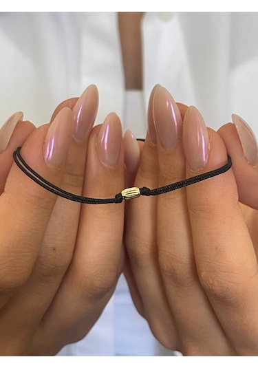 14 Ayar Altın Zarif Altın Bereket Şans Bilekliği Altın