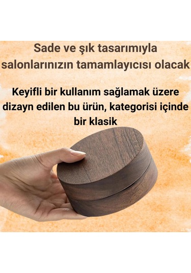 Coofbe Ahşap Kapaklı Masaüstü Küllük Kül Tablası Paslanmaz Çelik Kül Tablası Koku Engellemeli Küllük