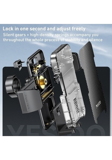 Wondernest Yesido C173 Vantuzlu Teleskopik Araç Telefon Tutucu Çubuk Siyah Siyah