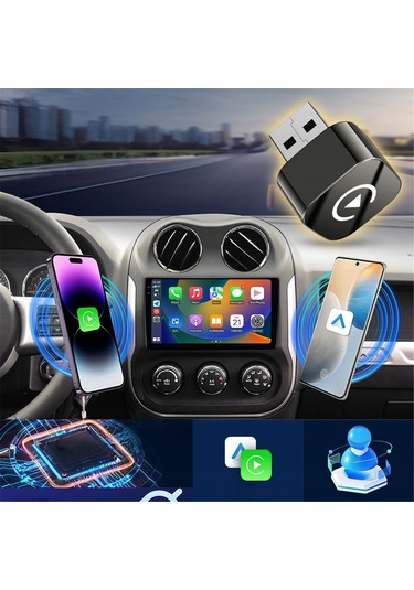 Maiyame Kablosuz Carplay Ve Android Auto Dönüştürücü, Bt5.0+5.8ghz Wifi İle Hızlı Bağlantı, Usb-a/type-c Desteği, Sadece Yabancı Sistemler İçin Q1af