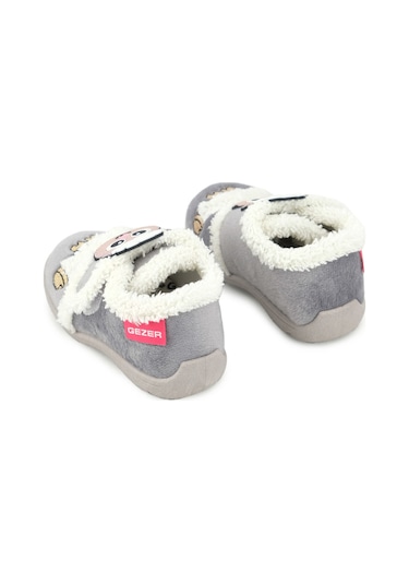 Gezer Kız Çocuk Bebe Cırtlı Ayarlanabilir Günlük Okul Kreş Panduf Ayakkabı Gri