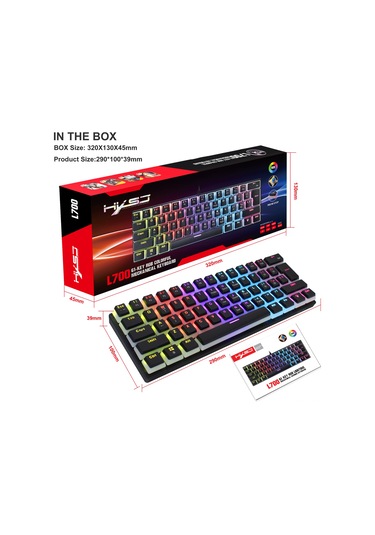 Yunboo 61 Tuşlu Mekanik Oyun Klavyesi - 12 Renkli Rgb Aydınlatma, Yeşil Switch, Pudding Tuş Takımı, 21 Tuş Çakışmasız