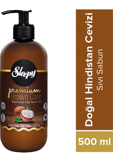 Sleepy Premium Brown Care Doğal Hindistan Cevizi Sıvı Sabun 500 ML