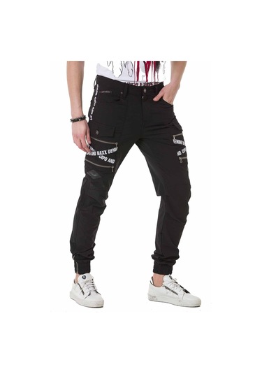 CD785 Kargo Cep Siyah Pantolon Siyah