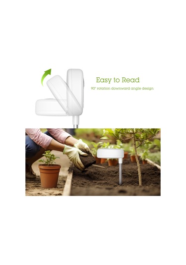 Jeemson Bitki Bakımı İçin Toprak Test Cihazı - Nem, Işık, Ph Ve Gübre Düzeyi Ölçer - 90 Derece Katlanabilir Tasarım