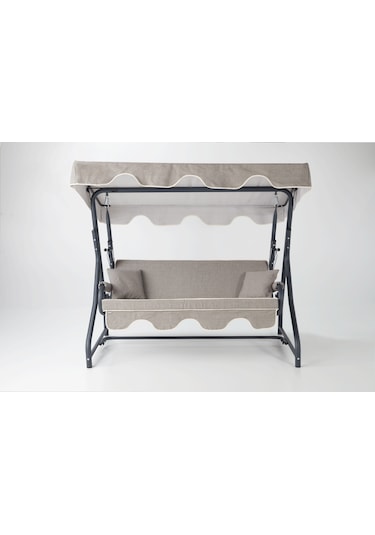 Erinöz Olea 3 Kişilik Bahçe Balkon Teras Salıncağı - Kırçıllı Gri