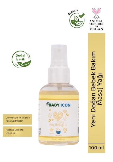 Baby Icon Organik Vegan Bebek Masaj Yağı