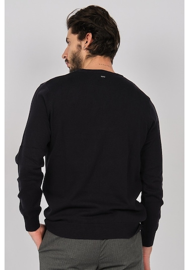 Dio Rise Erkek Desenli Bisiklet Yaka Kazak 650180978 Lacivert Lacivert