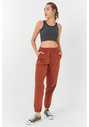Tommy Life Antrasit Basic Sıfır Kol Dar Kalıp U Yaka Kadın Crop Top Atlet - 97160 Antrasit
