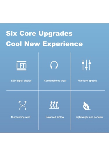 Symbee Taşınabilir Boyun Fanı - 5 Hızlı, Şarj Edilebilir, 1200mah Pil, Spor Ve Dış Mekan Kullanımı İçin Beyaz