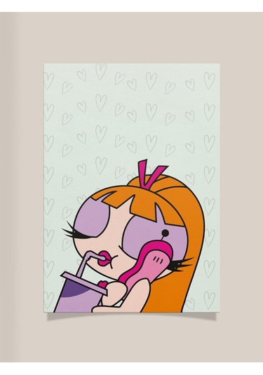 Powerpuff Girlstasarımlı 24 33 Cm 350 Gr. Kuşe Kağıt Poster Pytk7