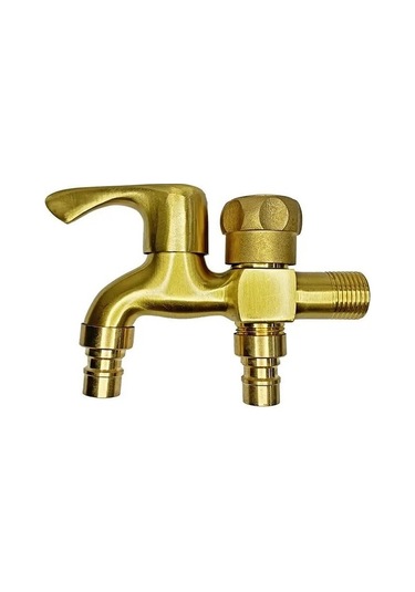 Joyhub Mingjin Shop2 B Tarzı Yüksek Li Pirinç Çift Kullanımlı Çamaşır Makinesi Musluk Banyo Köşe Musluk Dokunun Bahçe Dış Mekan Mikser Fuz3eı Beyaz