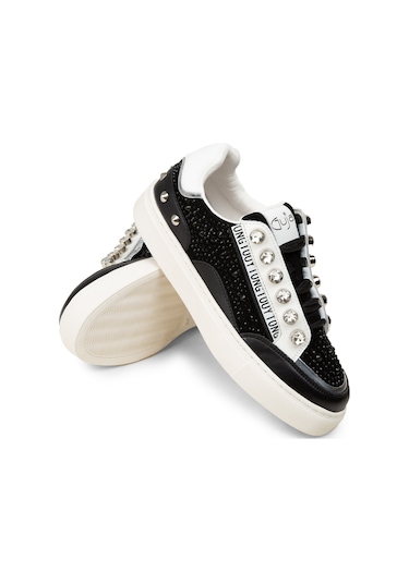 Deery Kadın Hakiki Süet Siyah Taş Detaylı Sneaker - 26273zsyhc01