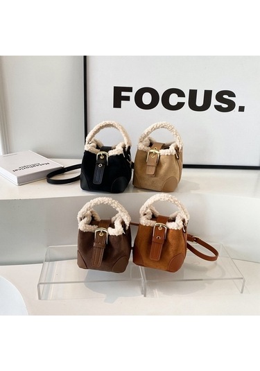 Didadodo Maillard Süet Vintage Tote Çanta-kahverengi, Klasik Stileyle Renklendirilmiş Kahverengi