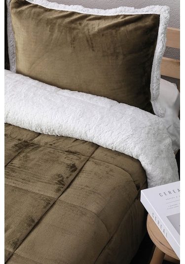 Comforter Tek Kişilik Battaniye Seti - Haki