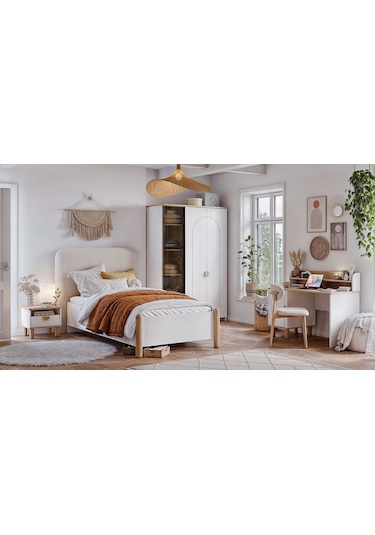 Bodrum Genç Odası Ahşap - Beyaz