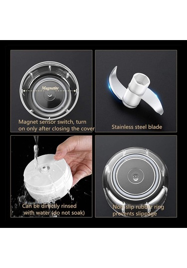 Sebze, Et, Sarımsak, Soğan Ve Zencefil Salatası İçin Küçük Elektrikli Mutfak Doğrayıcı Usb 250ml Ve 100ml Diğer