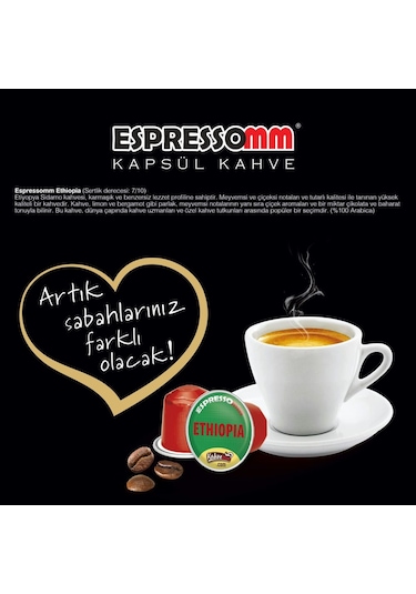 Espressomm® Single Origin Ethiopia Alüminyum Kapsül Kahve 10 Adet