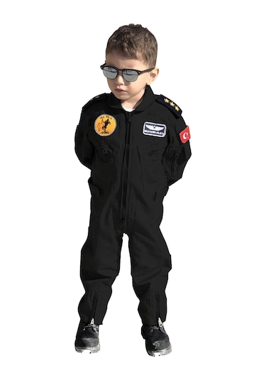 By Nova Airforcemarket Çocuk Pilot Tulumu Siyah