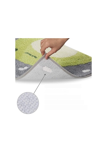 Banyo Paspası, Polyester, Makinede Yıkanabilir, Emici/kaymaz, 40x60 Cm, Çok Renkli